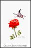 Orange and Red Rose with Black and Red Butterfly